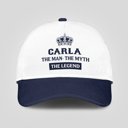 The Man The Myth The Legend King Crown Blue And White Cap CARLA 13K1 C147PF