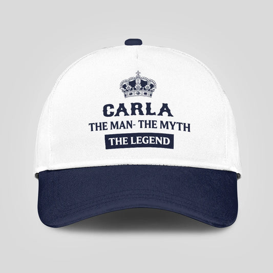 The Man The Myth The Legend King Crown Blue And White Cap CARLA 13K1 C147PF