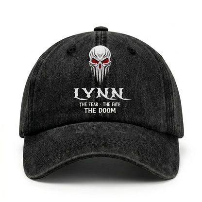 Your Name The Fear The Fate The Doom Skull Washed Cap LYNN 13K1 C98PF