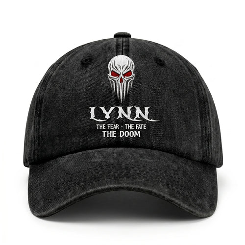 Your Name The Fear The Fate The Doom Skull Washed Cap LYNN 13K1 C98PF