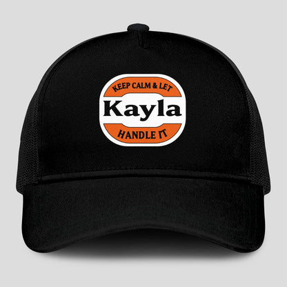 Keep Calm & Let Your Name Handle It Black Mesh Cap KAYLA 13K1 C199PF