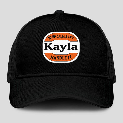 Keep Calm & Let Your Name Handle It Black Mesh Cap KAYLA 13K1 C199PF