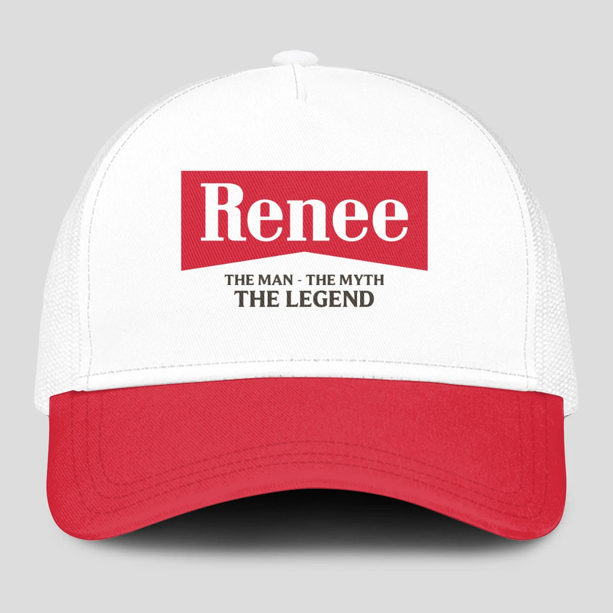 The Man The Myth The Legend Red And White Mesh Cap RENEE 13K1 C197PF