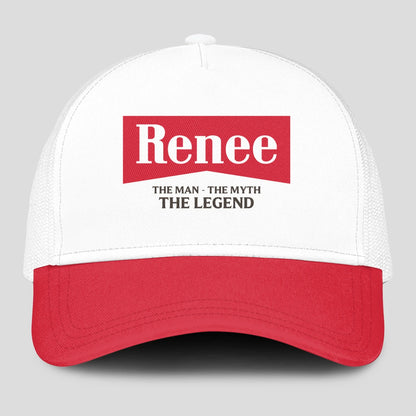 The Man The Myth The Legend Red And White Mesh Cap RENEE 13K1 C197PF