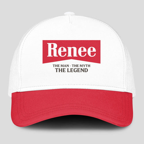 The Man The Myth The Legend Red And White Mesh Cap RENEE 13K1 C197PF