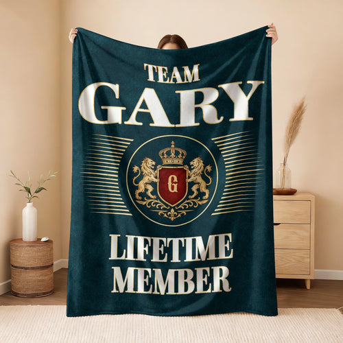 Team Your Name Lifetime Member Sage Green Fleece Blanket GARY 13K1 BK42