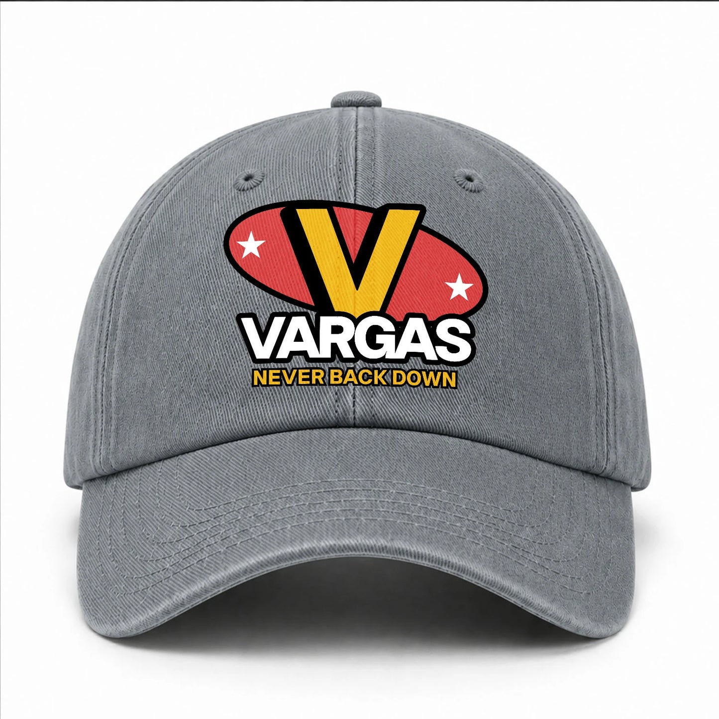 Never Back Down With Your Name And Initial Letter Washed Cap VARGAS 13K1 C82PF