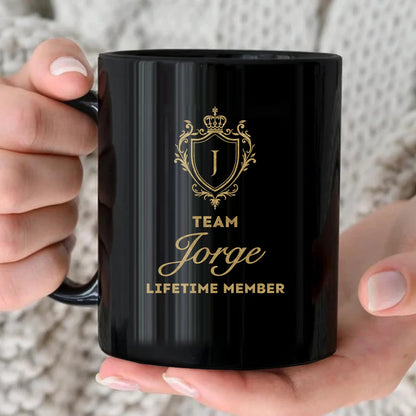 Team Your Name Lifetime Member Golden Crest Mug JORGE 13K1 MG31