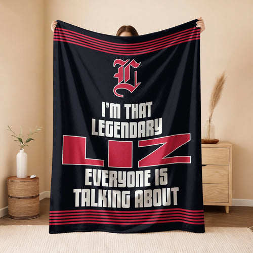 I'm That Legendary Name Dark Red Fleece Blanket LIZ 13K1 BK48