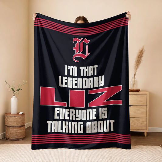 I'm That Legendary Name Dark Red Fleece Blanket LIZ 13K1 BK48