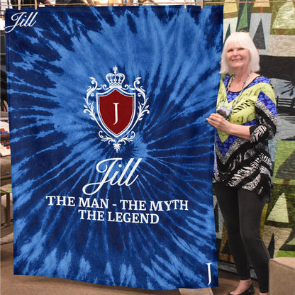 The Man The Myth The Legend Blue Waves Fleece Blanket JILL 13K1 BK11