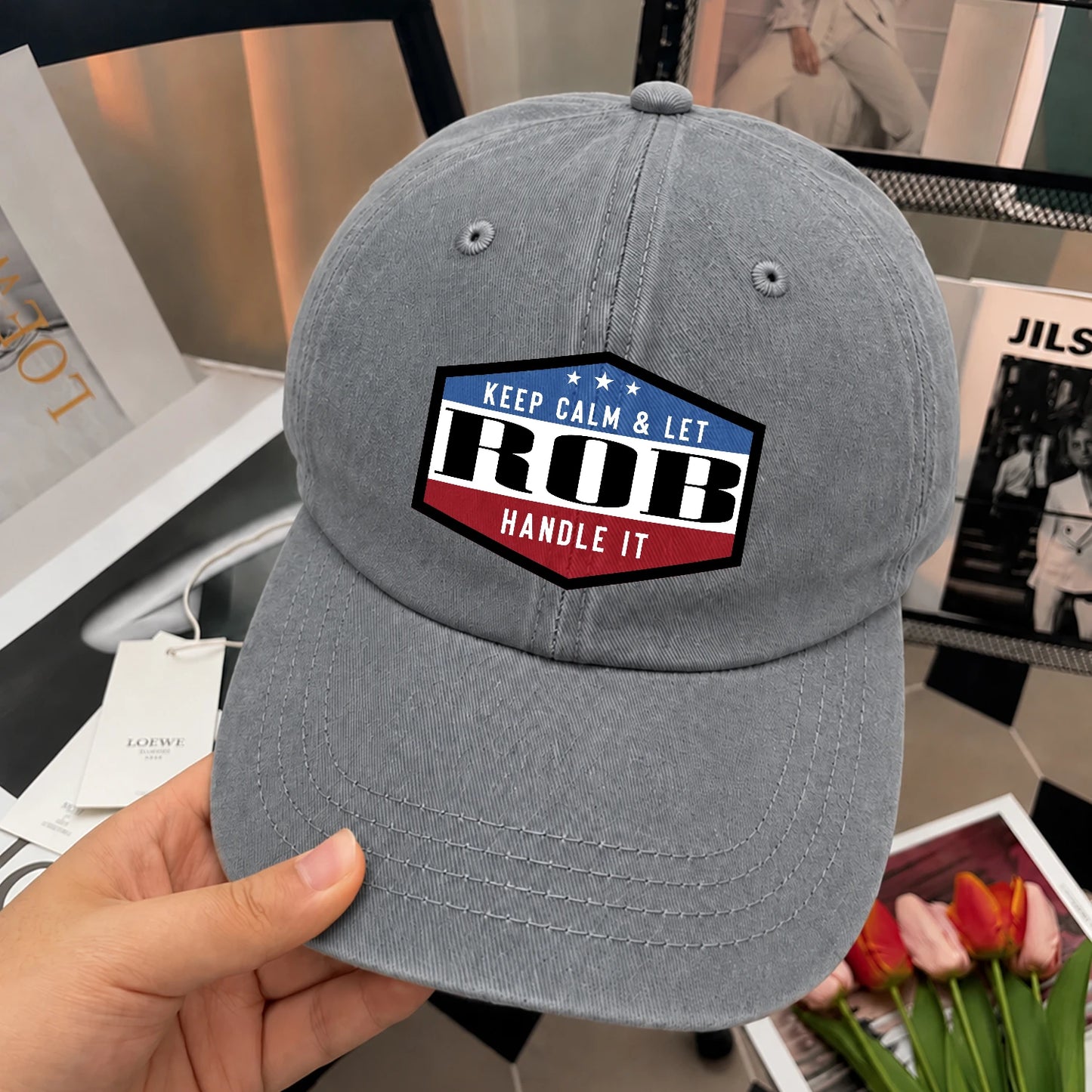 Keep Calm & Let Your Name Handle It Washed Cap ROB 13K1 C87PF