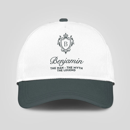 The Man The Myth The Legend Elegant Gray And White Cap BENJAMIN 13K1 C170PF