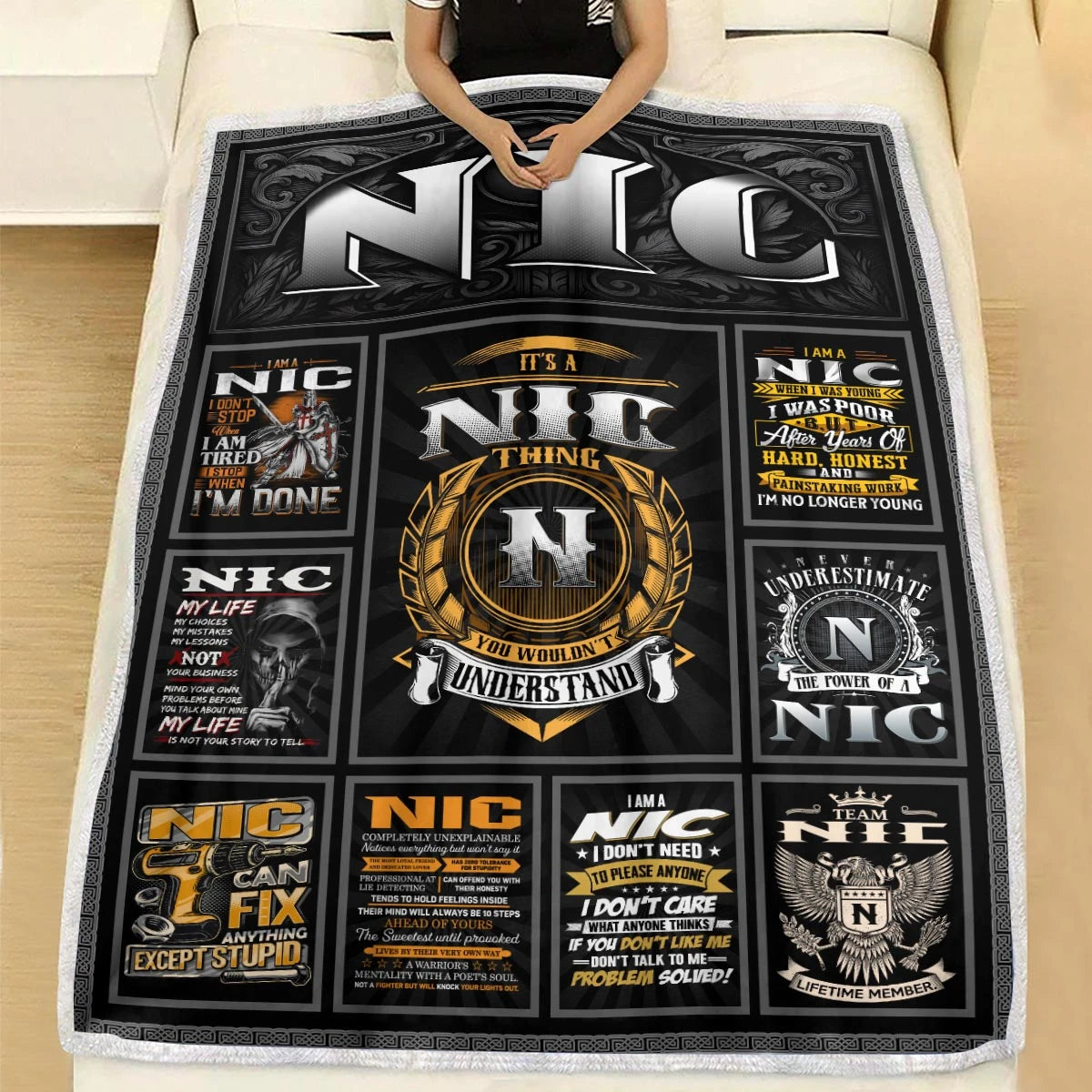 NIC Personalized Blanket | Custom Name Cozy Throw Gift 13K5-BK2