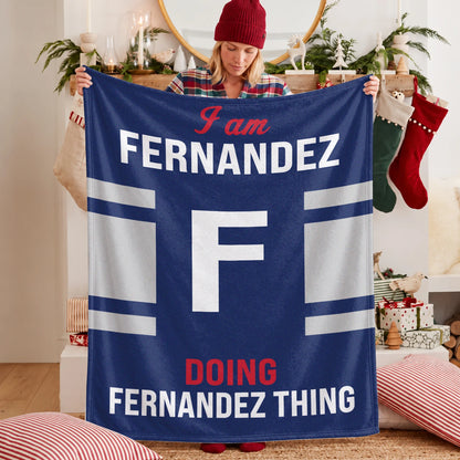 I'm Name Doing Name Things Navy Fleece Blanket FERNANDEZ 13K1 BK51