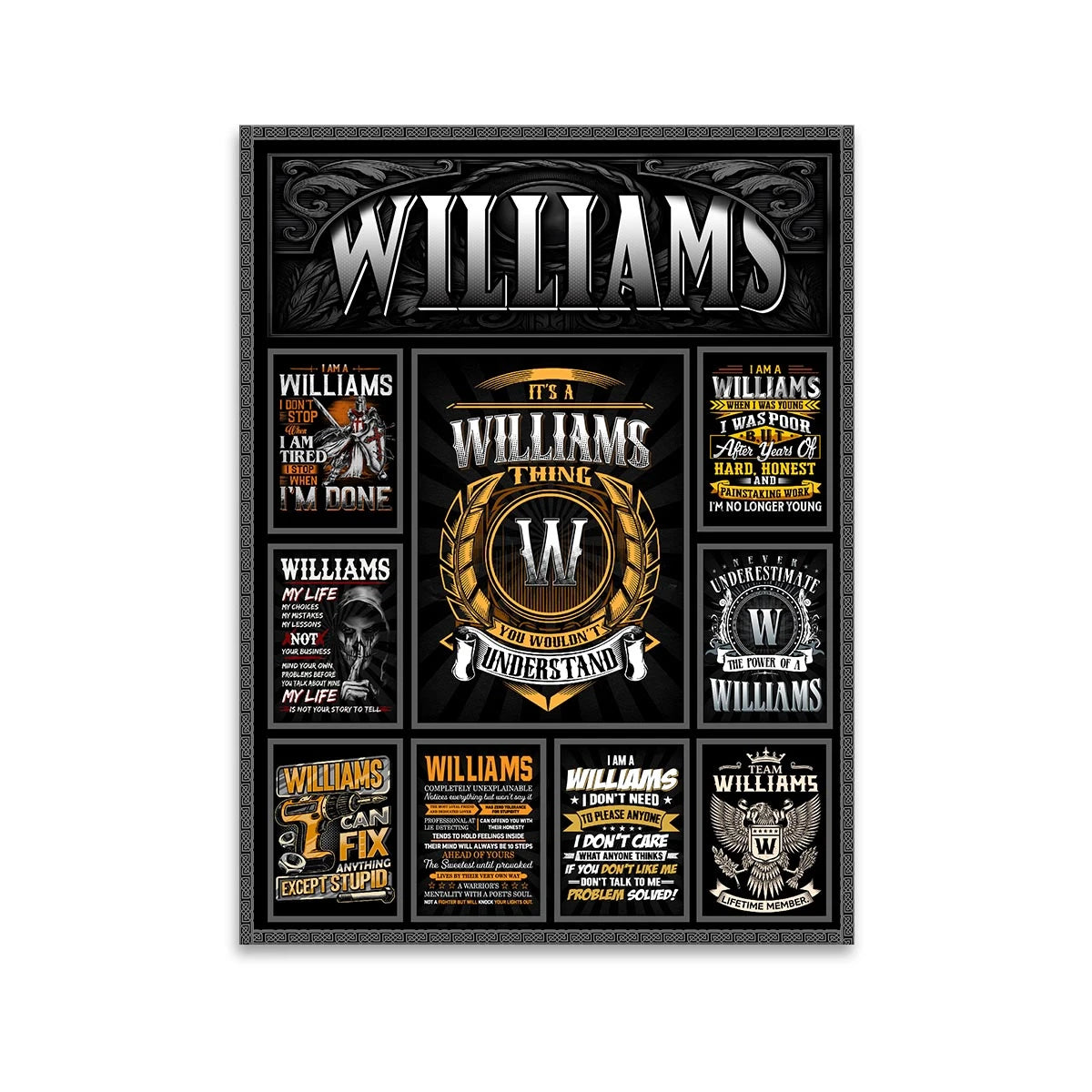 WILLIAMS Personalized Sponge Floor Mat – Custom Printed Home Decor 13K1-AR2