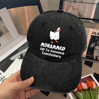 Off To Commit Tomfoolery Funny Goose Washed Cap MOHAMMED 13K1 C131PF