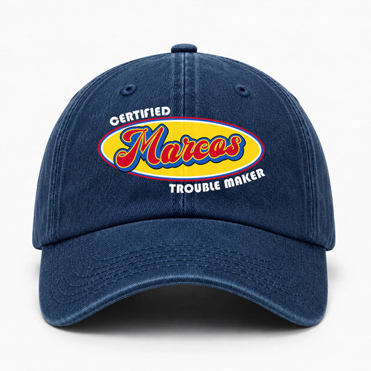 Certified Your Name Trouble Maker Washed Cap MARCOS 13K1 C73PF