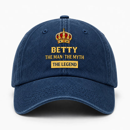 The Man The Myth The Legend King Crown Washed Cap BETTY 13K1 C146PF