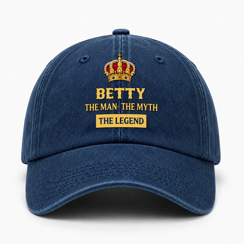 The Man The Myth The Legend King Crown Washed Cap BETTY 13K1 C146PF