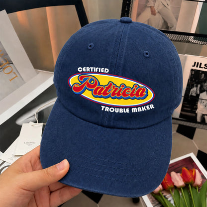Certified Your Name Trouble Maker Washed Cap PATRICIA 13K1 C73PF