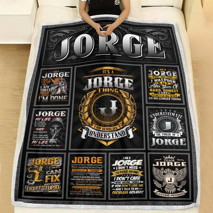 JORGE Personalized Blanket | Custom Name Cozy Throw Gift 13K1-BK2