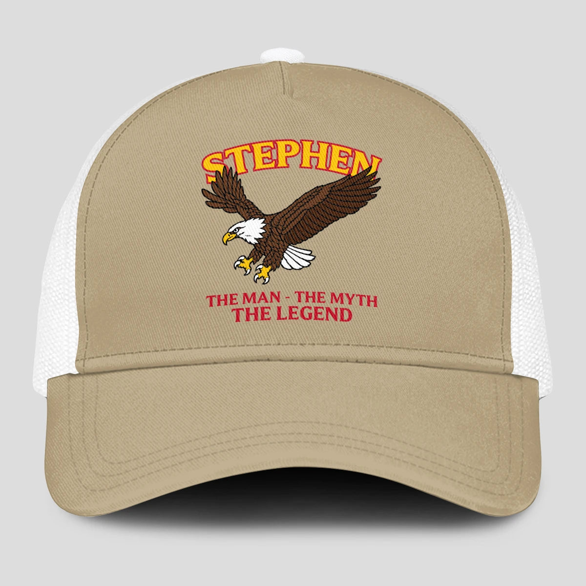 The Man The Myth The Legend Eagle Khaki Mesh Cap STEPHEN 13K1 C210PF