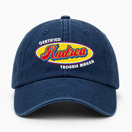 Certified Your Name Trouble Maker Washed Cap ANDREA 13K1 C73PF