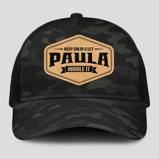 Keep Calm & Let Your Name Handle It Dark Camo Mesh Cap PAULA 13K1 C195PF