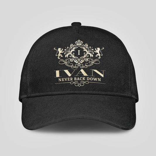 Never Back Down Royal Style Black Cap IVAN 13K1 C179PF