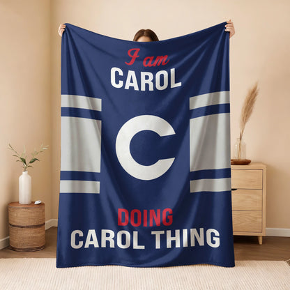 I'm Name Doing Name Things Navy Fleece Blanket CAROL 13K1 BK51