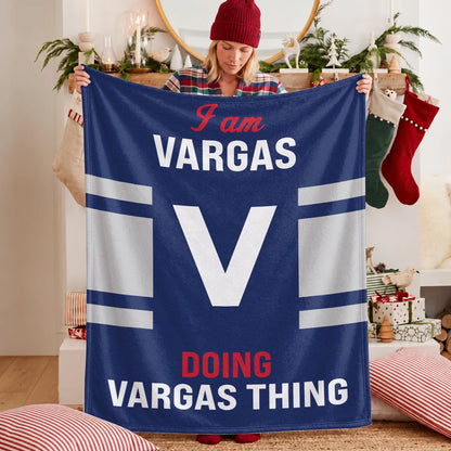 I'm Name Doing Name Things Navy Fleece Blanket VARGAS 13K1 BK51