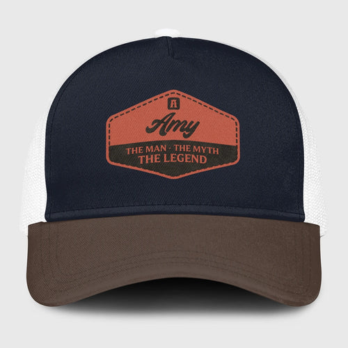 The Man The Myth The Legend Navy And Brown Mesh Cap AMY 13K1 C188PF
