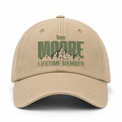 Team Your Name Lifetime Member Mountain Cap MOORE 13K1 C58PF