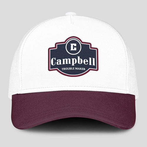 Trouble Maker Burgundy And White Funny Mesh Cap CAMPBELL 13K1 C201PF
