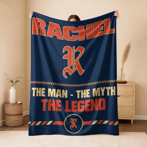 The Man The Myth The Legend Retro Fleece Blanket RACHEL 13K1 BK53