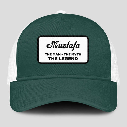 The Man The Myth The Legend Green And White Mesh Cap MUSTAFA 13K1 C198PF