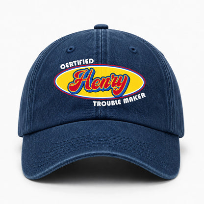 Certified Your Name Trouble Maker Washed Cap HENRY 13K1 C73PF