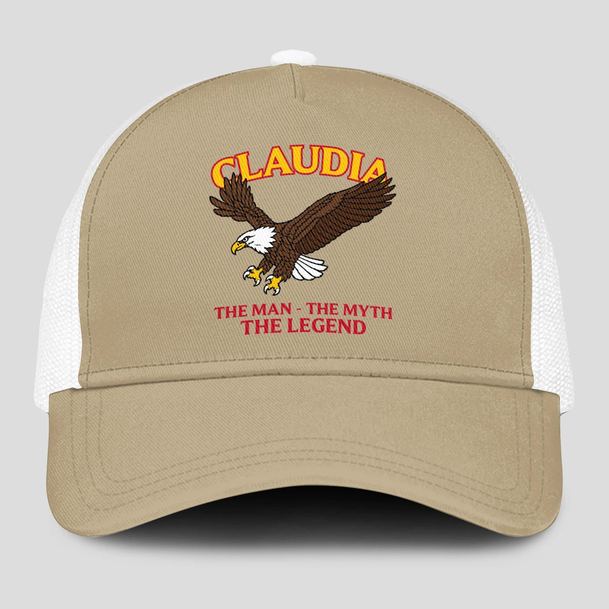The Man The Myth The Legend Eagle Khaki Mesh Cap CLAUDIA 13K1 C210PF