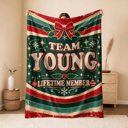 Team Your Name Lifetime Member Christmas Fleece Blanket YOUNG 13K1 BK52