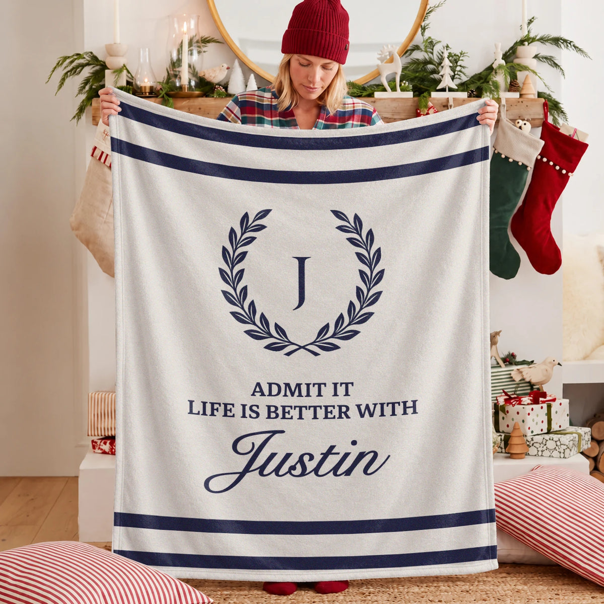 Admit It Life Is Better With Your Name Vintage Fleece Blanket JUSTIN 13K1 BK40