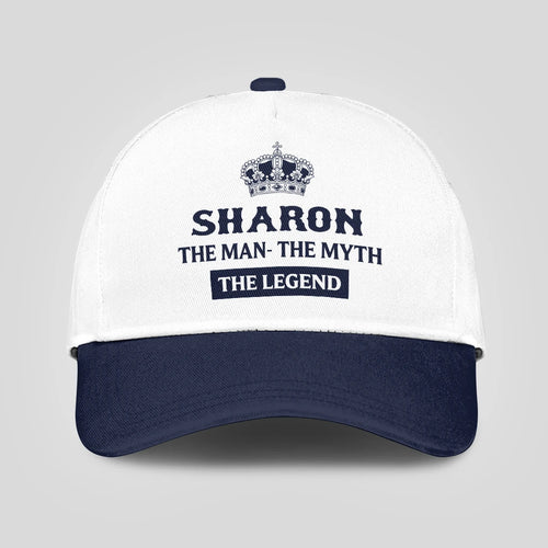 The Man The Myth The Legend King Crown Blue And White Cap SHARON 13K1 C147PF