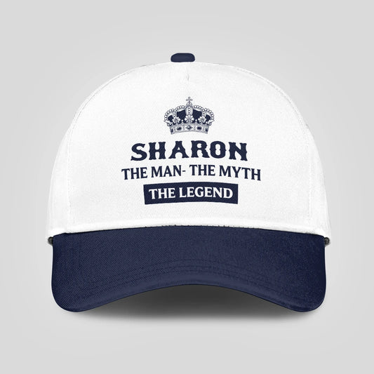 The Man The Myth The Legend King Crown Blue And White Cap SHARON 13K1 C147PF