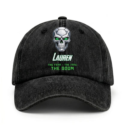 The Fear The Fate The Doom Skull Washed Cap LAUREN 13K1 C99PF