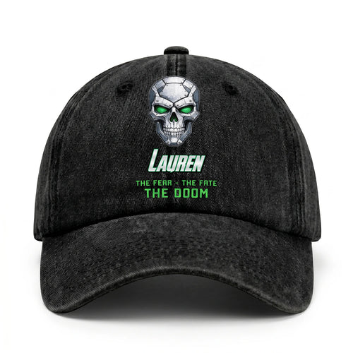 The Fear The Fate The Doom Skull Washed Cap LAUREN 13K1 C99PF