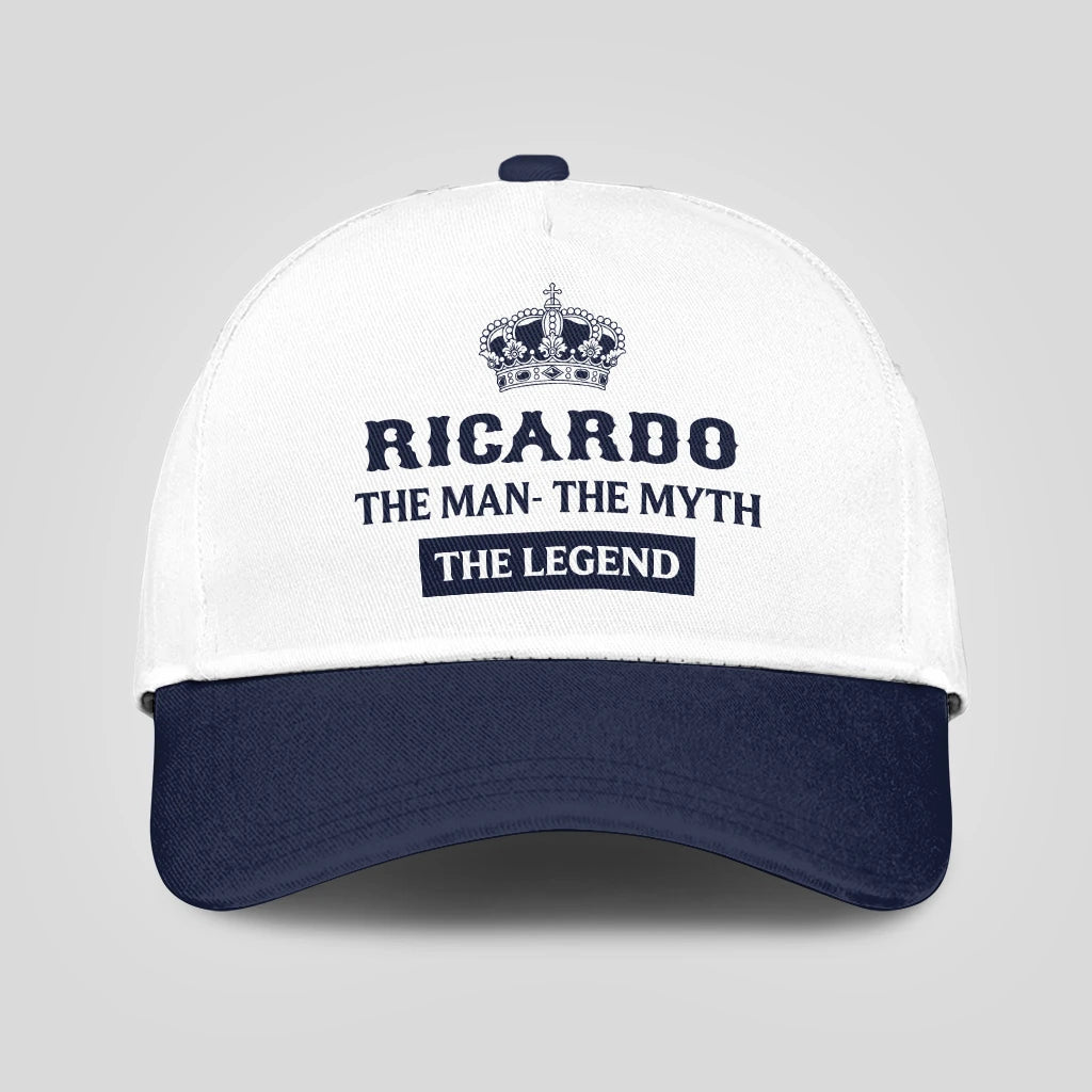 The Man The Myth The Legend King Crown Blue And White Cap RICARDO 13K1 C147PF