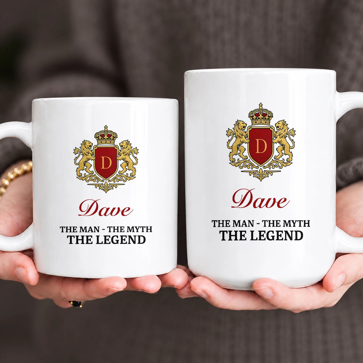 The Man The Myth The Legend Gold Royal Logo Mug DAVE 13K1 MG03