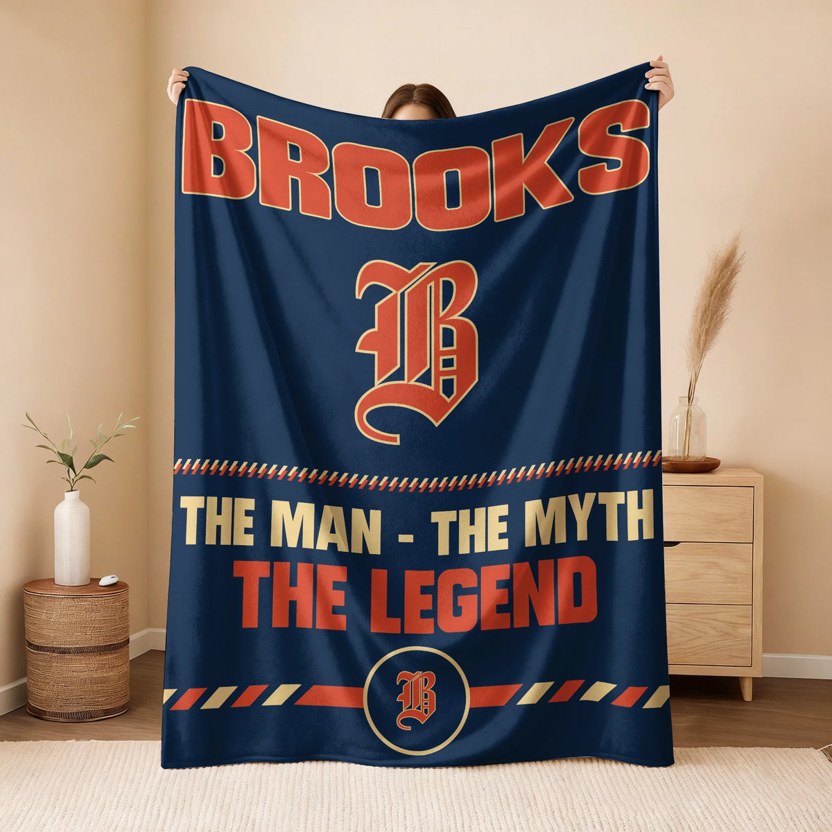 The Man The Myth The Legend Retro Fleece Blanket BROOKS 13K1 BK53