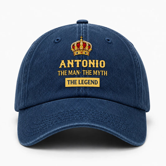 The Man The Myth The Legend King Crown Washed Cap ANTONIO 13K1 C146PF