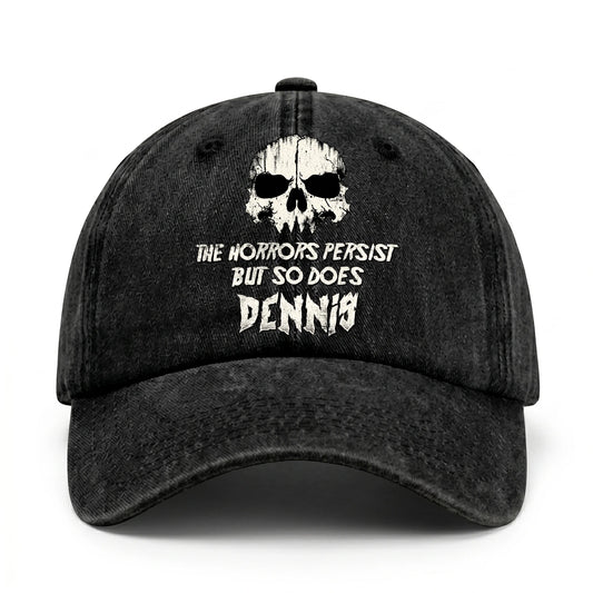 The Horrors Persist But So Does Your Name Cool Skull Washed Cap DENNIS 13K1 C134PF